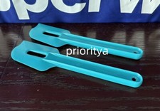 Tupperware Gadgets Herramientas de Cocina Plástico Duro Paleta Espátula Set 2 Pavo Real Nuevo