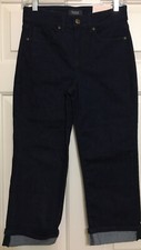 NWT NYDJ size 2 marilyn crop cuff dark wash jeans women's Lift tuck