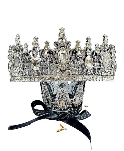 Dolce & Gabbana Silver Tiara Crystals Fruits Black Mesh Diadem Headband Dolce & Gabbana Silver Tiara Crystals Fruits Black Mesh  main image 3