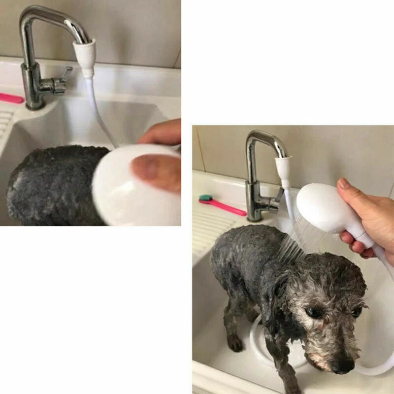 300 cm Push On Single Tap Bath Sink Shower Head Hose Kit For Hairdresser Pet UK - Immagine 4 di 4