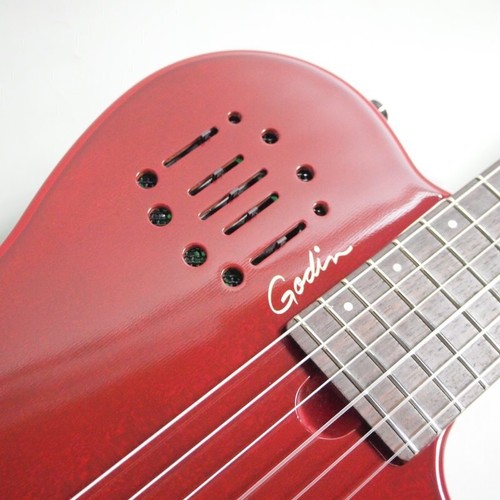 Classical Electric Acoustic Guitar Godin Multiac Mundial Aztek Red Canada & Bag - Picture 3 of 8