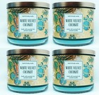 4 Bath Body Works WHITE VELVET COCONUT 3 Docht Duftwachskerze 14,5 groß