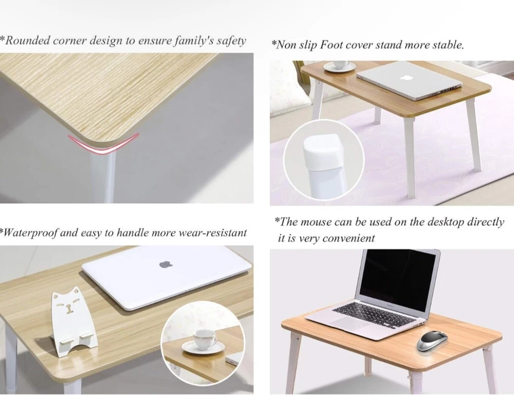Laptop Stand for Bed, Lap Desk, Foldable Portable Lap Bed Tray, 23.6 Inch Floor