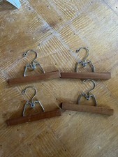 Vintage Wooden Clamp Pant Closet Hangers 9  - Lot of 4