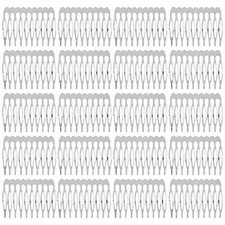 20 Pack Bulk 10 Teeth Silver Metal Side Hair Combs Plain Blank Crafting DIY W...