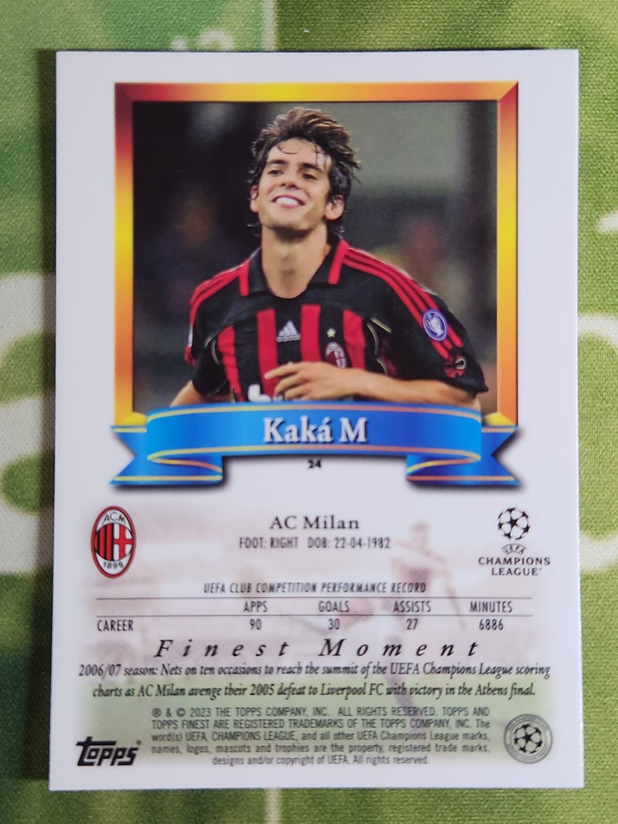 2022-23 Topps Finest Flashbacks UEFA Kaka AC Milan #24 | eBay