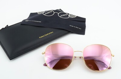 KALEOS Sonnenbrille LEDBETTER Gold Butterfly Pink Verspiegelt Luxus Design Large