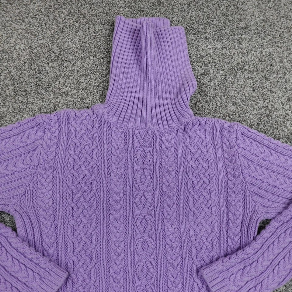 Suéter Wainscott Mujer M Púrpura Irlandés Aran Tejido Cable Pescador Sudadera Foto 3 de 4