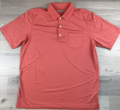 Greg Norman Men s Play Dry Golf Shirt Polo Salmon Size L