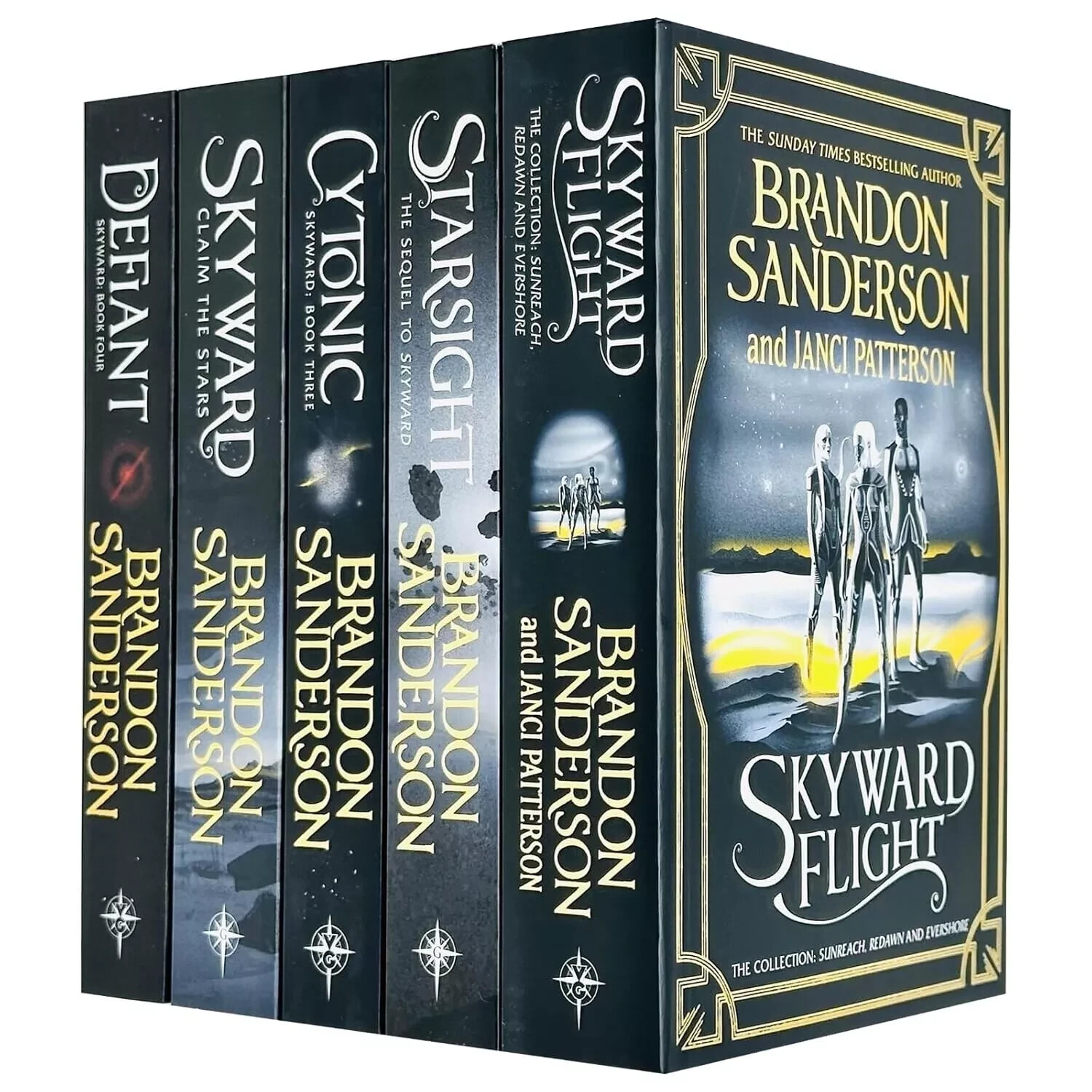 Brandon Sanderson Skyward Series 5 Books Collection Set Starsight,Cytonic,Defian