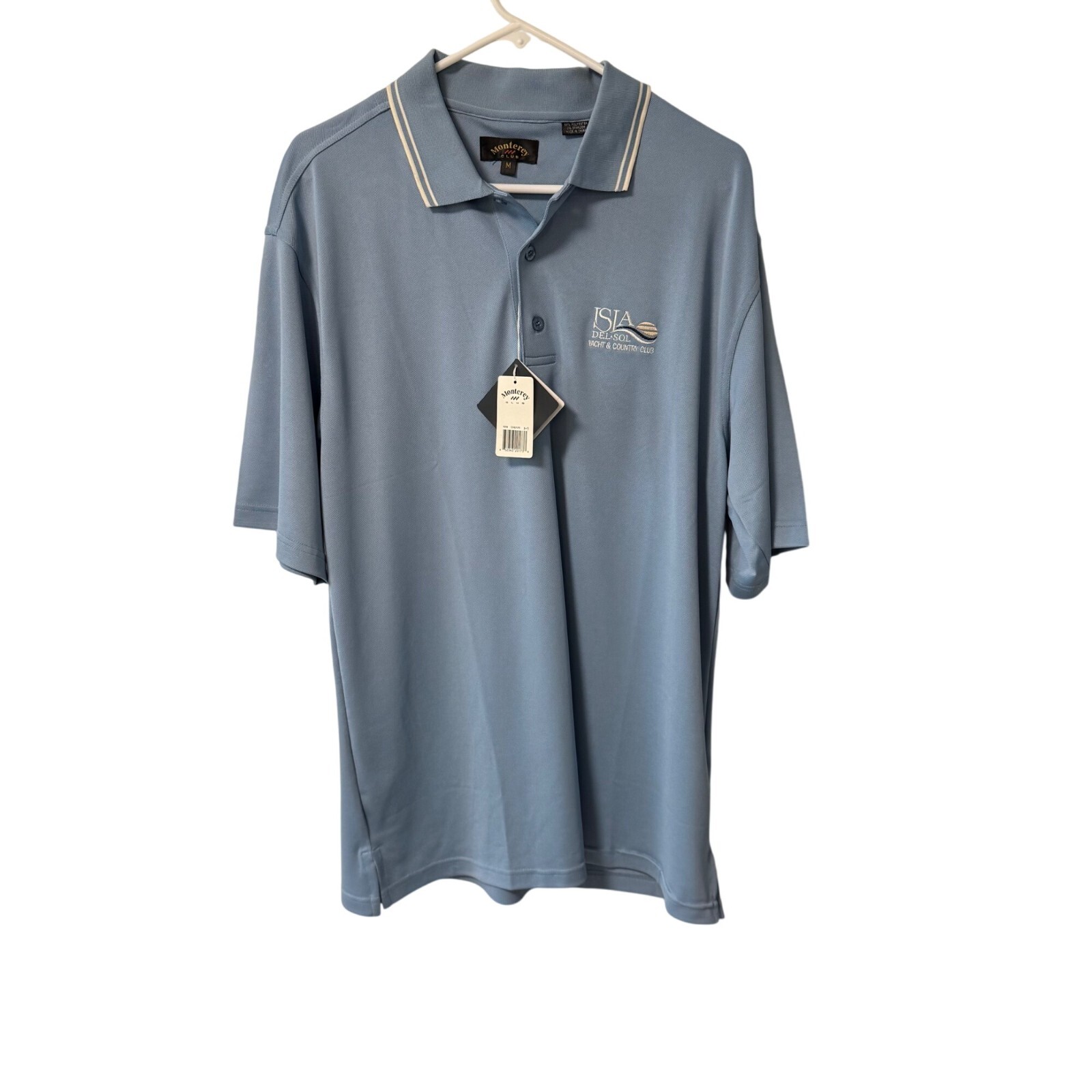Monterey Club Dry Swing Polo Shirt Mens Size M Blue Pullover Golf Country Club image 5