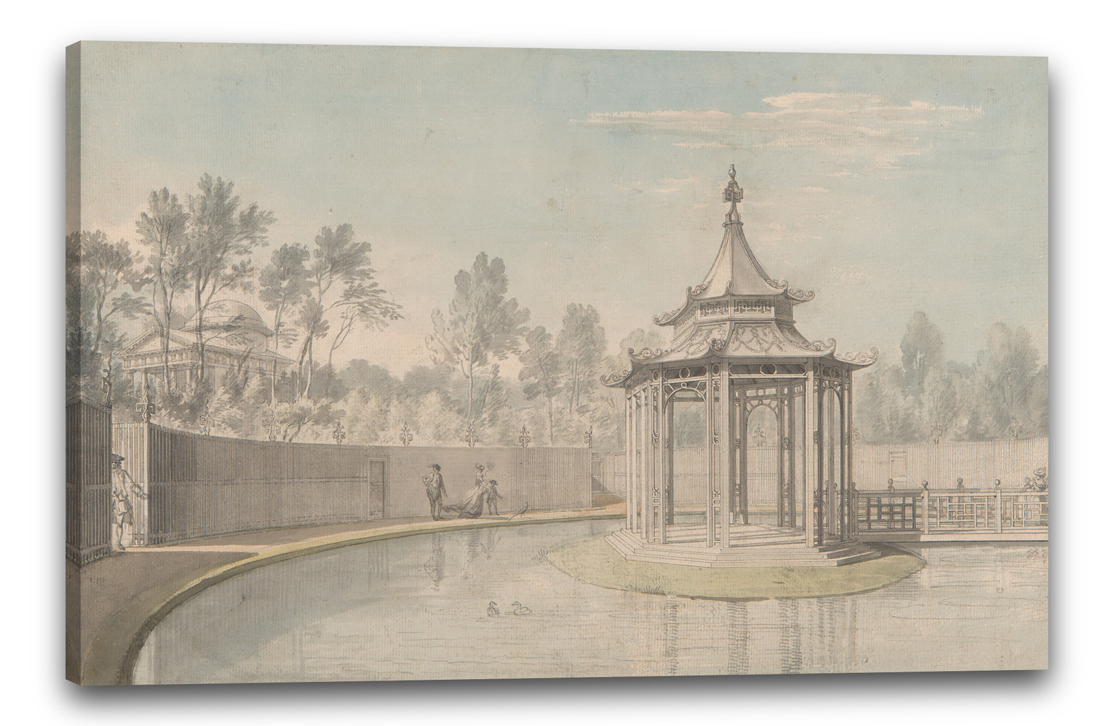 Kunstdruck Thomas Sandby - Blick auf die Menagerie in Kew