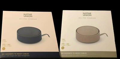 Native Union Eclipse Charger 3 Port USB Charger Cable Management w/Smart IC Tech