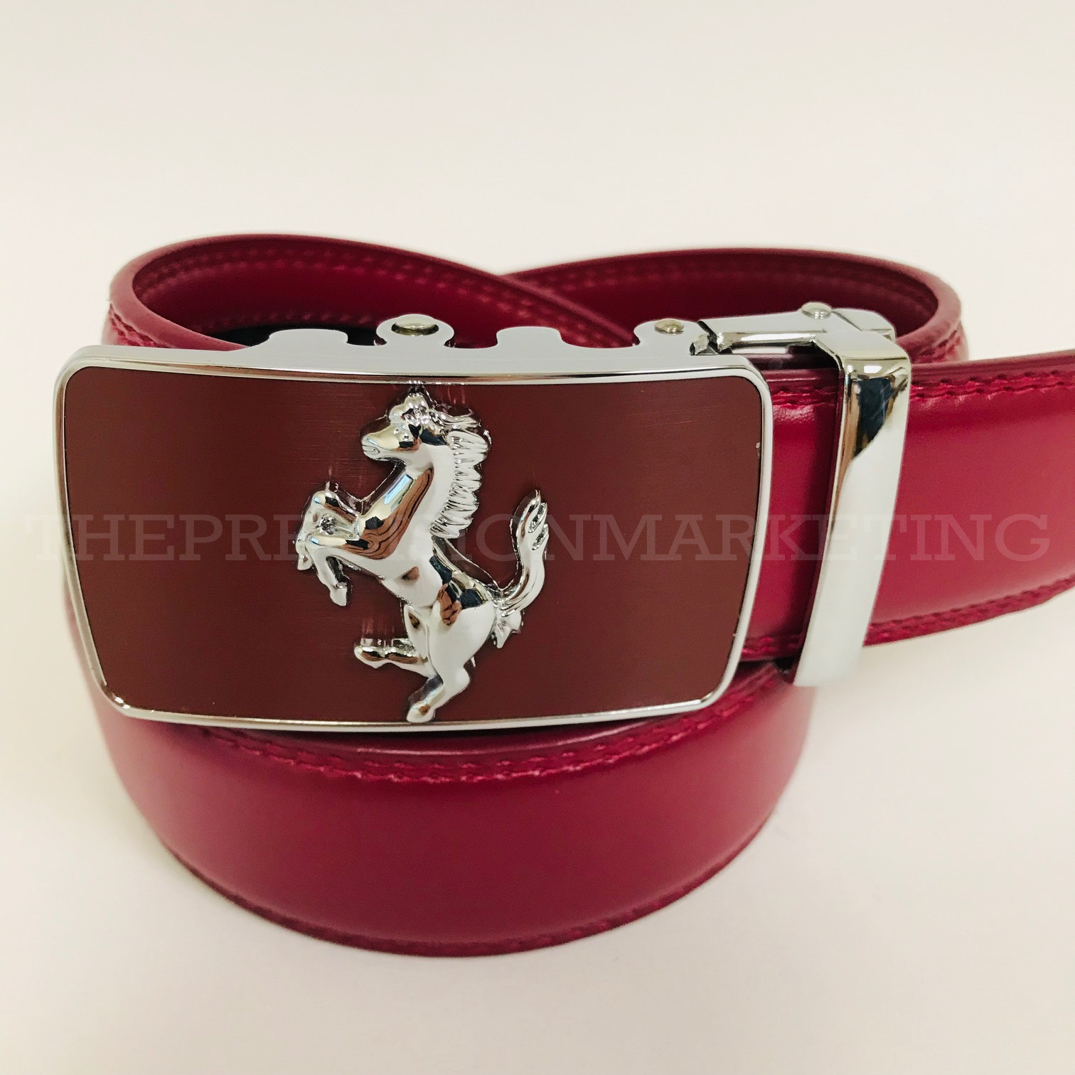 Fashion Automatic Designer Buckle Men's Gold Horse Ratchet Leather Belt  Stallion | eBay