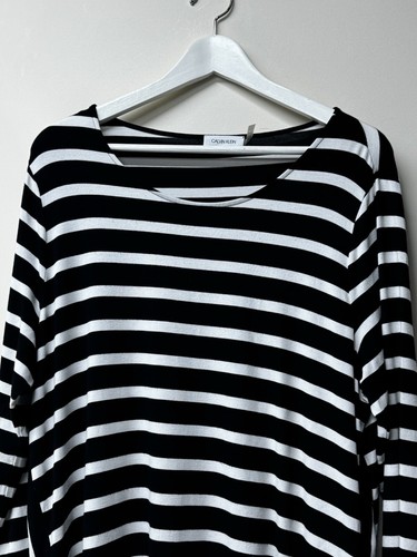 Top Mujer Calvin Klein Talla L Monocromo Rayas Lujo Excelente Estado - Imagen 2 de 15