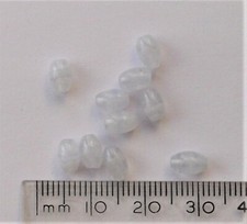 6mm x 4mm blue lace agate rice beads, qty 10 - beads for jewellery & crafts