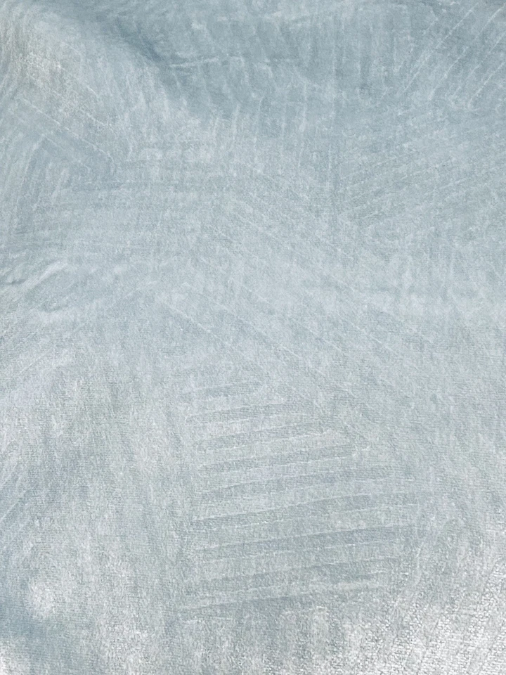 Anthropologie Raquel Velvet Curtain Panel Textured Geometric Ice Blue - Image 2 of 4