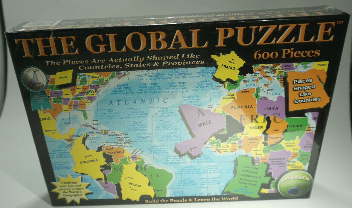 The Global Puzzle 600 Pieces Shaped Like Countries 3 Feet X