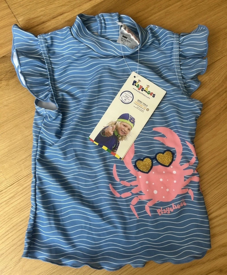 NEU Playshoes UV-Schutz Mädchen Badeshirt Oberteil Gr. 86/92 UPF 50+ 