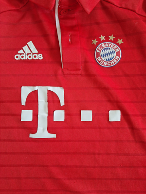 FC Bayern Munchen 2016 2017 Home Jersey Adidas Red Shirt Size Boys