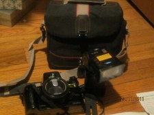 Vintage Camera Canon Q8200A  Autowind, Includes Flash Attachment, Manual  Case