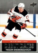YEGOR SHARANGOVICH ~ 2021-22 Upper Deck DEBUT DATES #DD-21 ~ New Jersey Devils