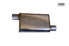 Universal Oval Muffler, 2.5" Inlet Offset/2.5"Outlet Offset Exhaust 409S