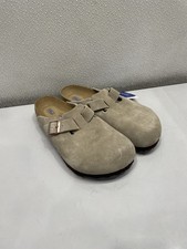 Birkenstock Boston Soft Footbed Suede Leather Clog Unisex W9, M7 In Taupe
