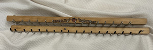 Vtg Wooden Tie Rack Belt Rack Necklace Jewelry Display Wall Mount Holder 18” Mcm
