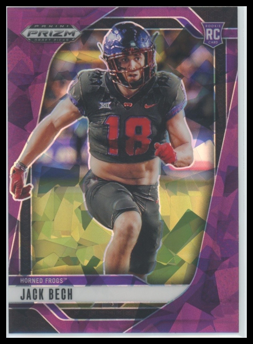 2025 Panini Prizm Draft JACK BECH RC Purple Ice /199 #118 TCU