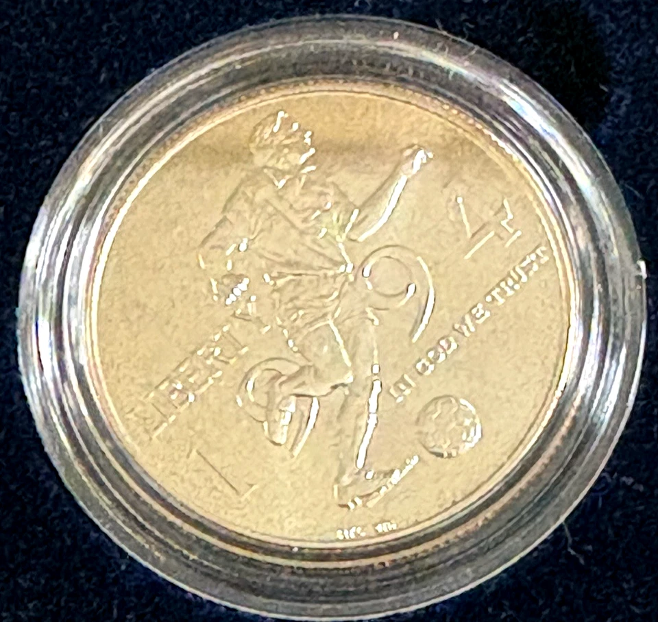 1994 World Cup Commemorative PROOF Silver Dollar + Clad 50c Pc - Image 3 of 4