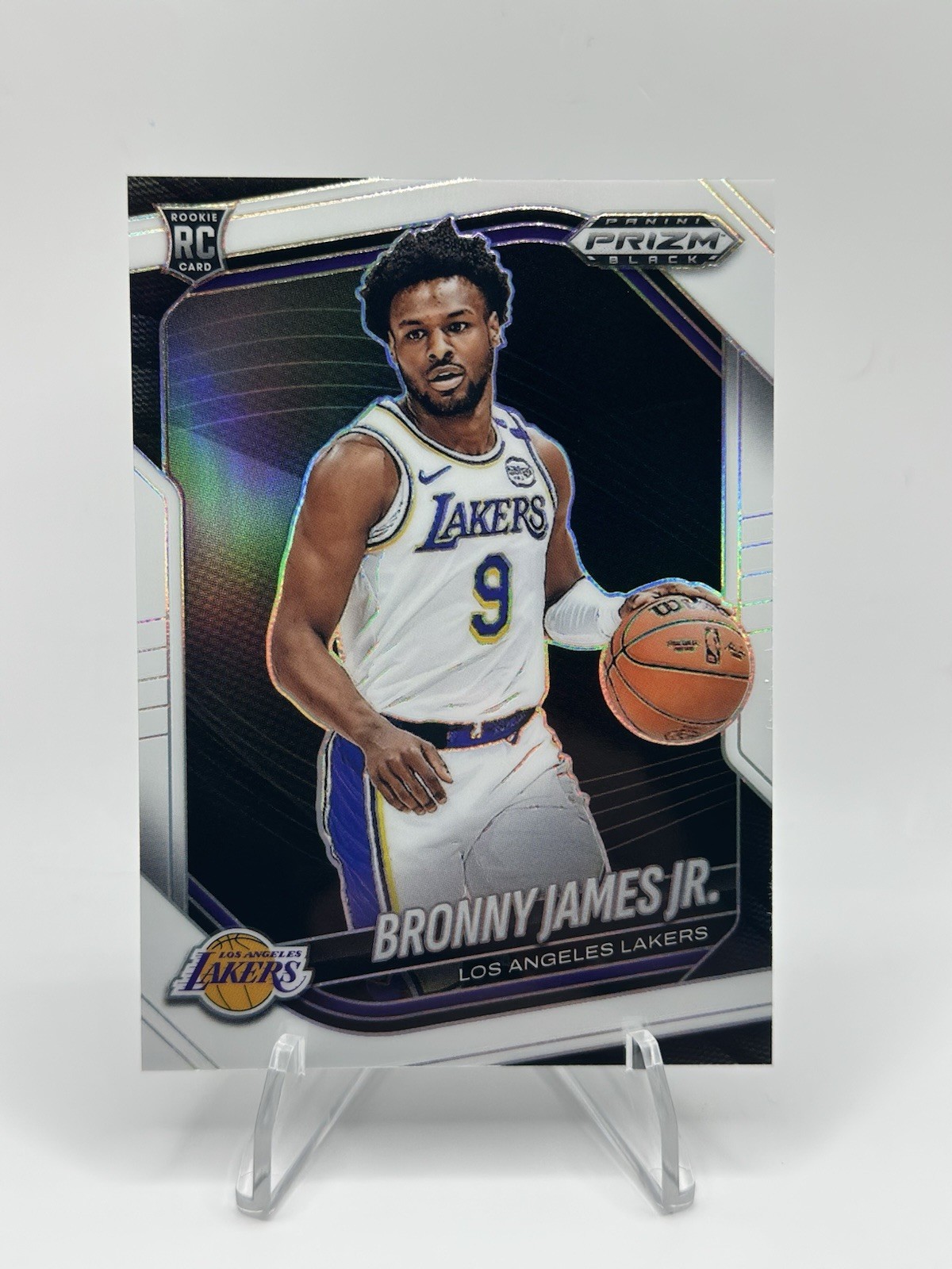 2024-25 Panini Prizm Black Bronny James Jr. #94 Rookie RC White Prizm /175