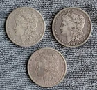 Lot of 3 circulated Morgan Silver Dollars-1891o, 1891o, 1897o