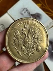 Russian Imperial Coat of Arms Brass Desk Seal Medallion Souvenir handmade table