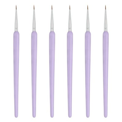 Miniature Detail Paint Brushes, 8mm Fine Tip Paint Brushes(Purple, Pack of 6)