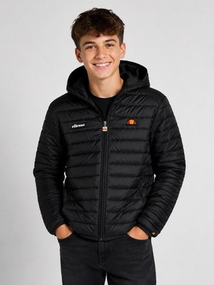   ELLESSE Jacke Jungen Steppjacke Gr. 158/164 Schwarz Kapuze Herbst Winter