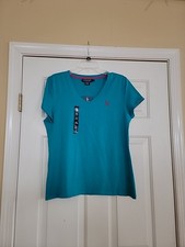NWT U.S. Polo Assn. Sz L Blue Womens Regular ...