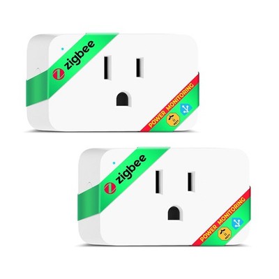 2 Pack ZigBee Smart Plug with Energy Monitoring and Remote App Control