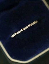 Full Eternity Pave Set Wedding Ring 2 Ct Simulated Diamond 14k Yellow Gold Over