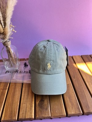 Polo Ralph Lauren Mütze Olivgrün Logo Gelb Gold Verstellbar Unisex