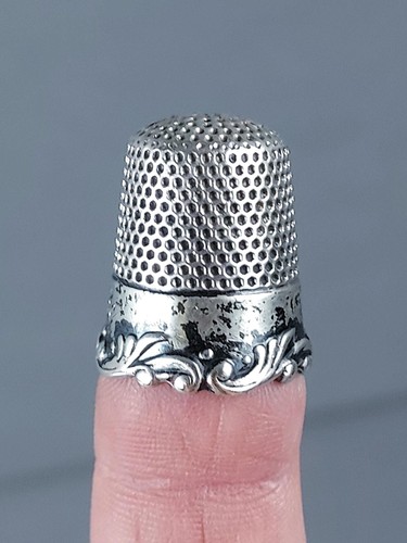 Antique MKD Sterling Silver Thimble Size 8, Victorian Ketcham & McDougall