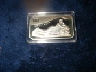 Silver Bar One Troy Ounce .999 Fine Silver w/ Greek Goddess