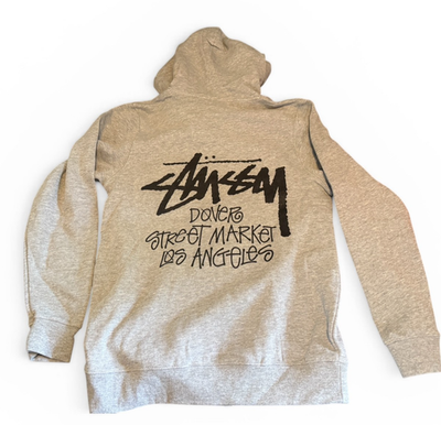 STUSSY Dover Street Market Los Angeles Zip Hoodie GRAY Size M New