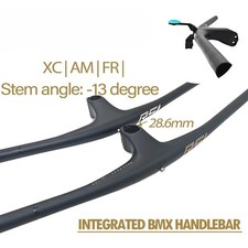 Carbon Fiber Mountain Bike Integrated Handlebar 28.6mm -13 Degree Riser Bar Stem