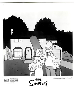 THE SIMPSONS TV series promo 8X10 B&W cast press photo