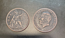 1933 British One Penny George V – mint aged copper restrike gap filler