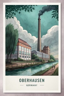 Captivating Oberhausen Germany Travel Poster - Industrial Charm Art Print A1-A4
