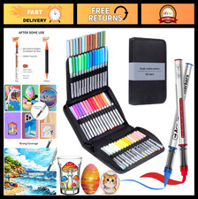 60 Colors Acrylic Paint Markers Set - Waterproof Brush Tip Pens for DIY Crafts,