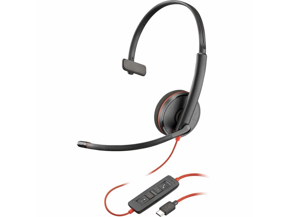 Poly Blackwire 3210 Monaural USB-C Headset +USBC/A Adapter - Mono - USB Type C, - Image 3 of 4
