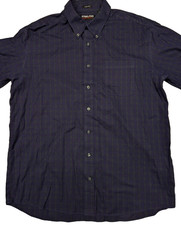 Kirkland Signature Non-Iron Purple Plaid Dress Shirt W/Collar Size XL